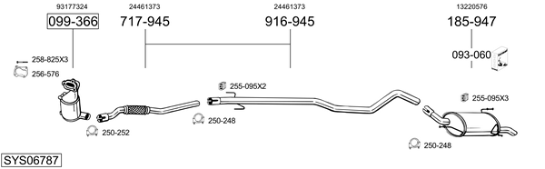 Sistema de gases de escape Vauxhall CORSA Mk II