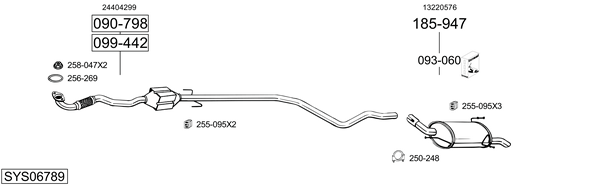 Sistema de gases de escape Vauxhall CORSA Mk II