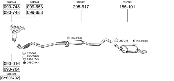 Sistema de gases de escape Vauxhall CORSA Mk II