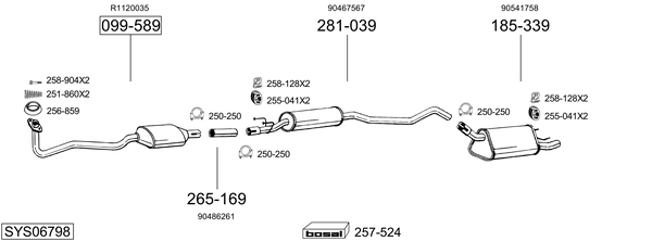 Sistema de gases de escape Vauxhall CORSAVAN Mk I Hatchback Van