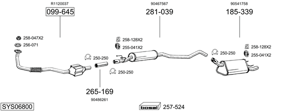 Sistema de gases de escape Vauxhall CORSAVAN Mk I Hatchback Van