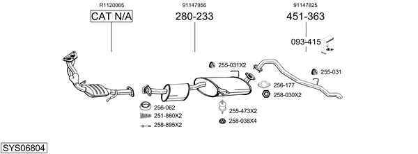 Sistema de gases de escape Vauxhall FRONTERA Mk I