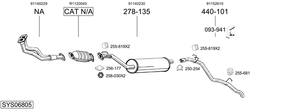 Sistema de gases de escape Vauxhall FRONTERA Mk I Sport