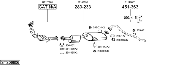 Sistema de gases de escape Vauxhall FRONTERA Mk I Sport