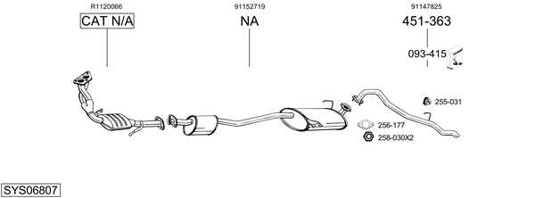 Sistema de gases de escape Vauxhall FRONTERA Mk I