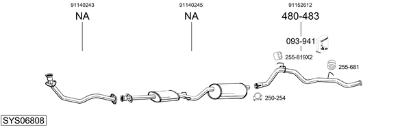 Sistema de gases de escape Vauxhall FRONTERA Mk I