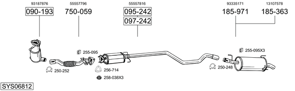 Sistema de gases de escape Vauxhall MERIVA A