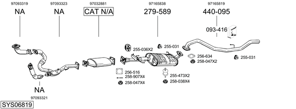 Sistema de gases de escape Vauxhall MONTEREY