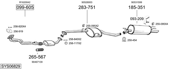 Sistema de gases de escape Vauxhall OMEGA Saloon