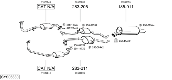 Sistema de gases de escape Vauxhall OMEGA Saloon
