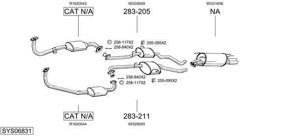 Sistema de gases de escape Vauxhall OMEGA Saloon
