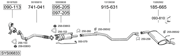 Sistema de gases de escape Vauxhall SIGNUM