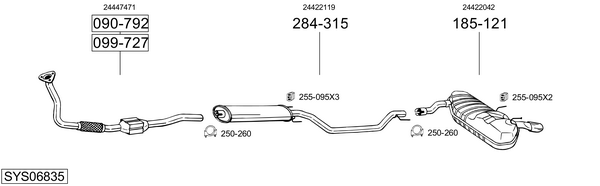 Sistema de gases de escape Vauxhall SIGNUM