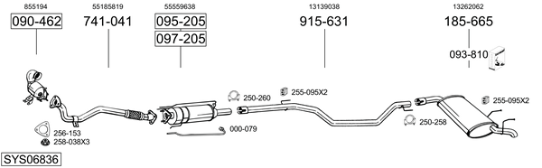 Sistema de gases de escape Vauxhall SIGNUM