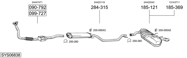 Sistema de gases de escape Vauxhall SIGNUM