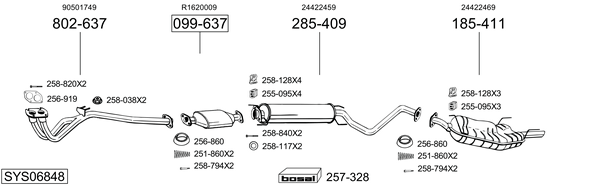 Sistema de gases de escape Vauxhall VECTRA Hatchback