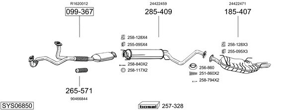 Sistema de gases de escape Vauxhall VECTRA Hatchback