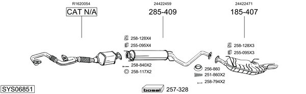 Sistema de gases de escape Vauxhall VECTRA Hatchback
