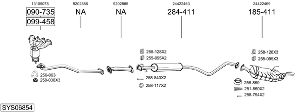 Sistema de gases de escape Vauxhall VECTRA Hatchback