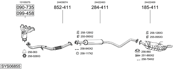 Sistema de gases de escape Vauxhall VECTRA Hatchback