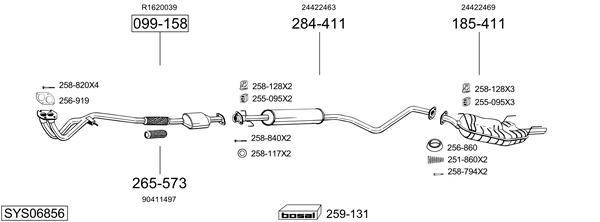 Sistema de gases de escape Vauxhall VECTRA Hatchback