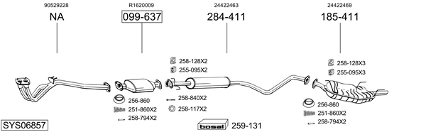 Sistema de gases de escape Vauxhall VECTRA Hatchback