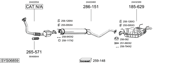 Sistema de gases de escape Vauxhall VECTRA Hatchback