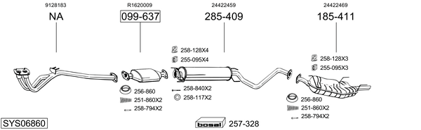 Sistema de gases de escape Vauxhall VECTRA Hatchback
