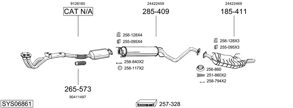 Sistema de gases de escape Vauxhall VECTRA Hatchback