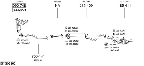 Sistema de gases de escape Vauxhall VECTRA Hatchback