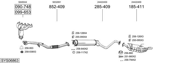 Sistema de gases de escape Vauxhall VECTRA Hatchback