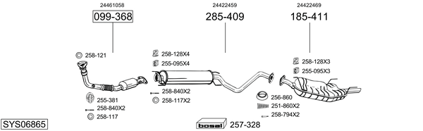 Sistema de gases de escape Vauxhall VECTRA Saloon