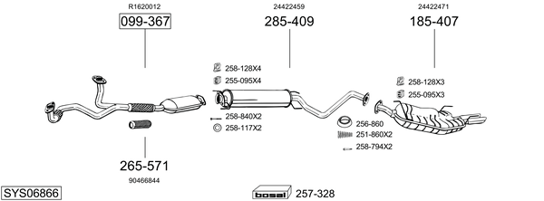 Sistema de gases de escape Vauxhall VECTRA Saloon