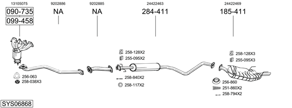Sistema de gases de escape Vauxhall VECTRA Saloon