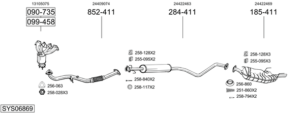 Sistema de gases de escape Vauxhall VECTRA Saloon