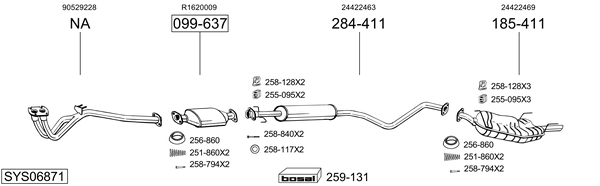 Sistema de gases de escape Vauxhall VECTRA Saloon