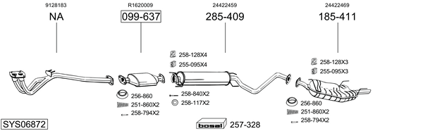 Sistema de gases de escape Vauxhall VECTRA Saloon