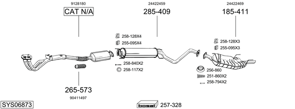 Sistema de gases de escape Vauxhall VECTRA Saloon