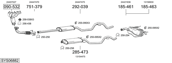 Sistema de gases de escape Vauxhall VECTRA Mk II GTS