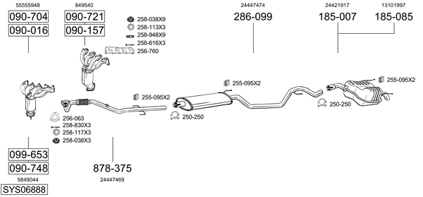 Sistema de gases de escape Vauxhall VECTRA Mk II GTS