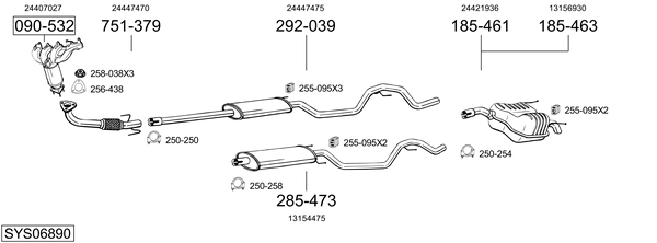 Sistema de gases de escape Vauxhall VECTRA Mk II