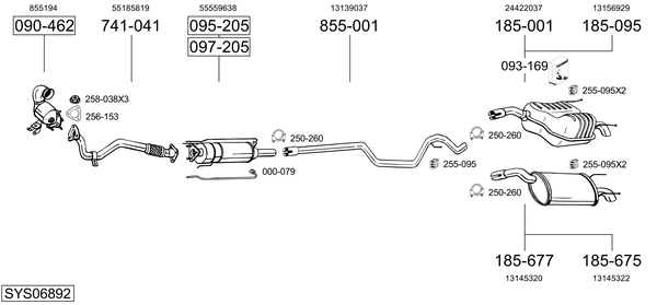 Sistema de gases de escape Vauxhall VECTRA Mk II
