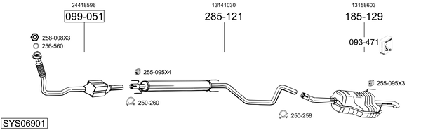 Sistema de gases de escape Vauxhall ZAFIRA A