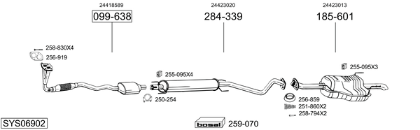 Sistema de gases de escape Vauxhall ZAFIRA A