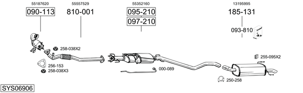 Sistema de gases de escape Vauxhall ZAFIRA Mk II