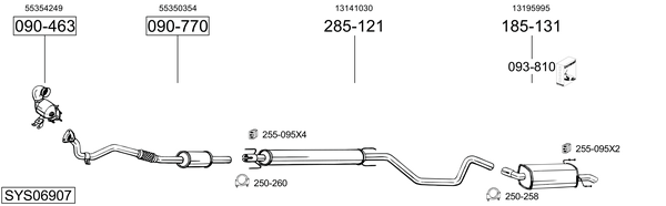 Sistema de gases de escape Vauxhall ZAFIRA Mk II