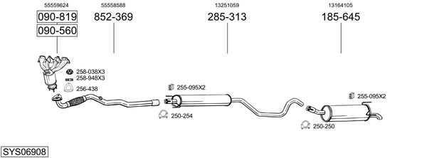 Sistema de gases de escape Vauxhall ZAFIRA Mk II
