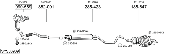 Sistema de gases de escape Vauxhall ZAFIRA Mk II