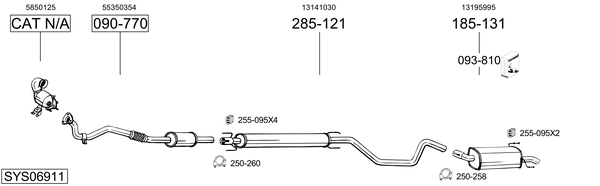 Sistema de gases de escape Vauxhall ZAFIRA Mk II