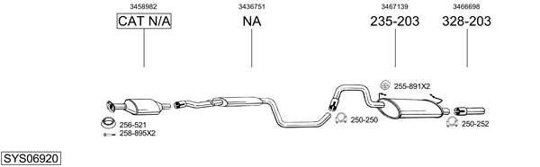 Sistema de gases de escape Volvo 440